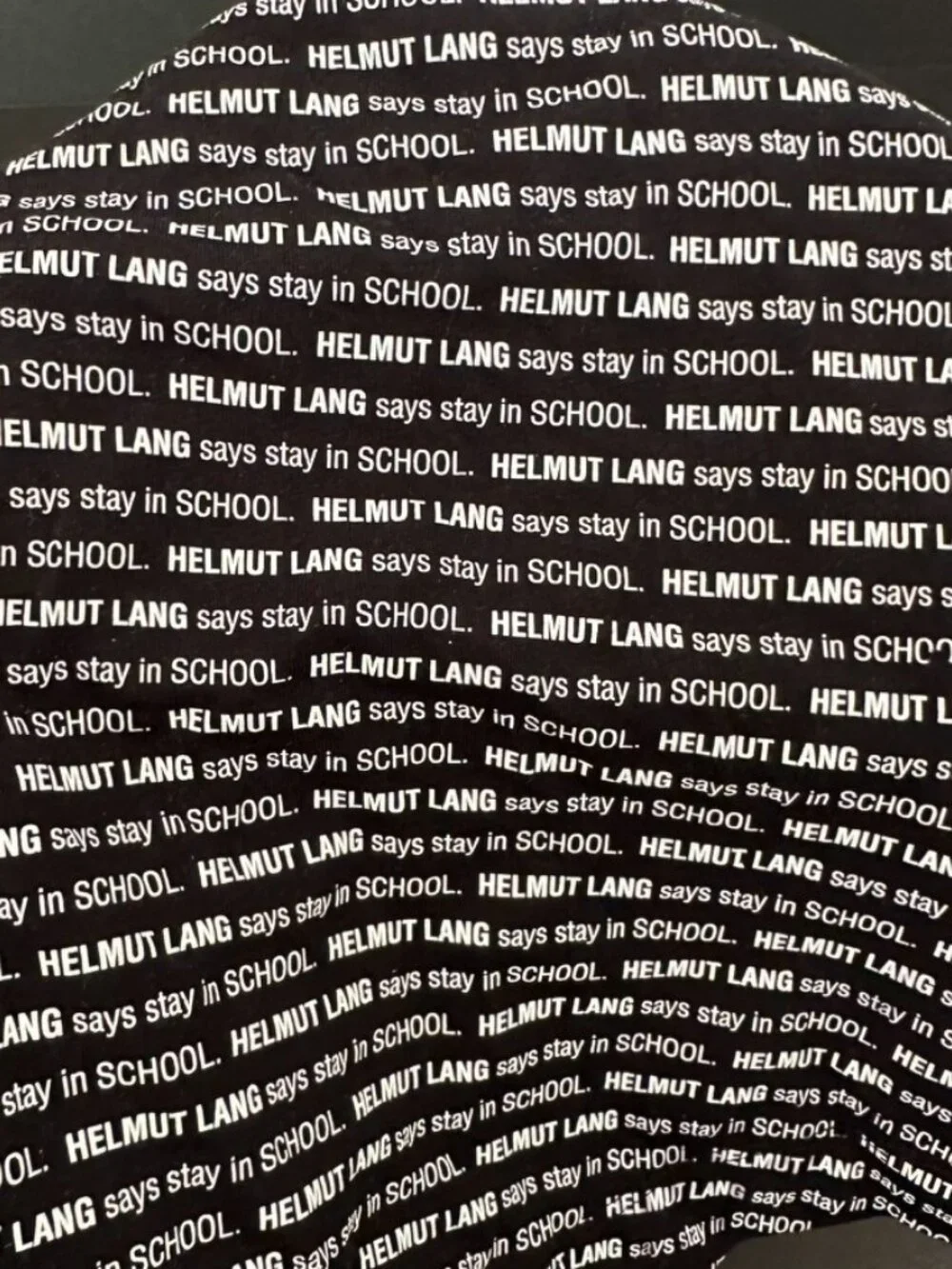 Helmut Lang Cotton Masherina Bandana Stay in School Print